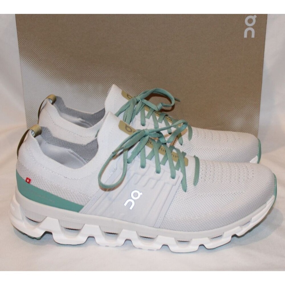 NIB ON CLOUD MEN'S CLOUDSWIFT 3 RUNNING ATHLETIC SNEAKERS WHITE GREEN SZ 12 - Picture 2 of 9